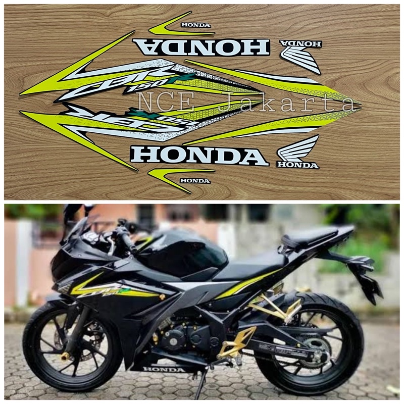 STIKER STRIPING CBR 150 R CBR 150R CBR150R 2017 HITAM LIS HIJAU STABILO