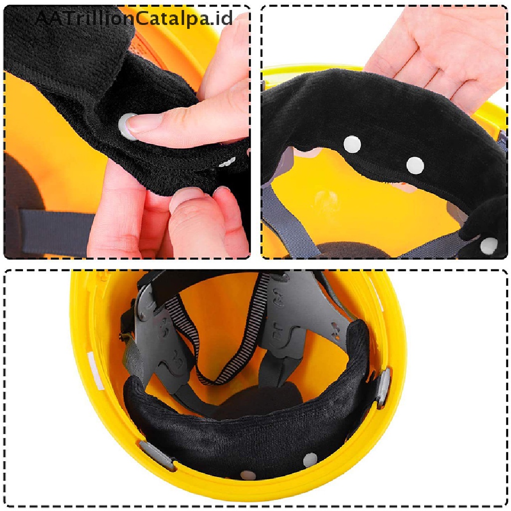 Aatrillioncatalpa 2pcs Sweatband Helm Pengganti Tipe Snap-on Untuk Outdoor