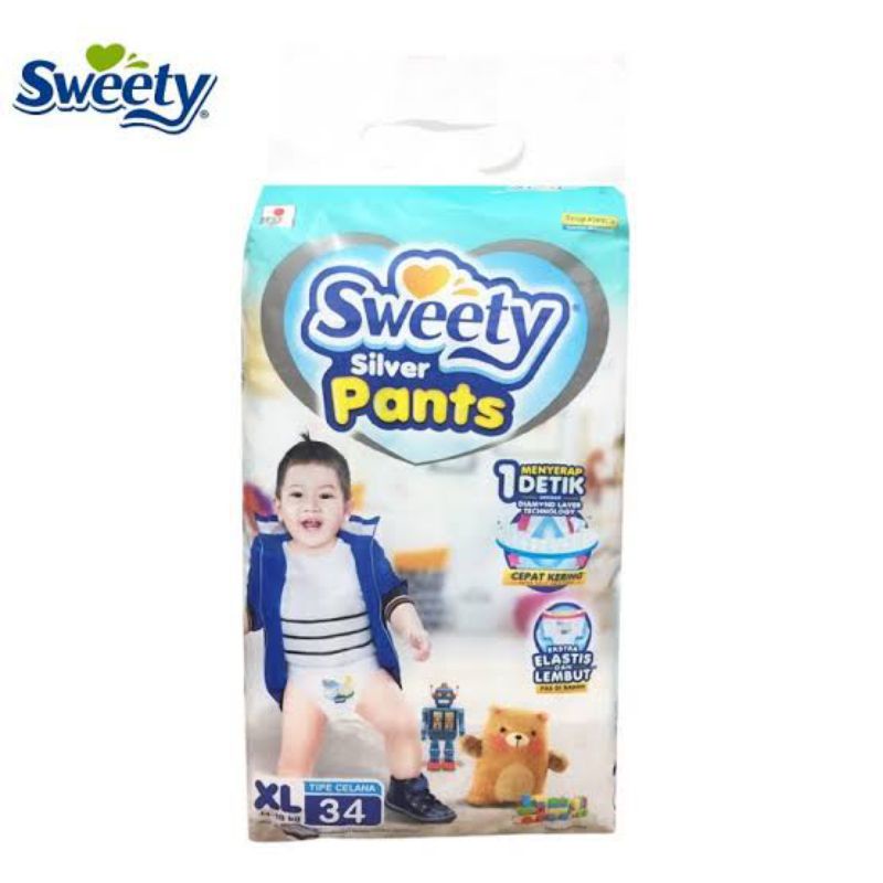 Sweety Silver Pants Pampers Celana XL Isi 34