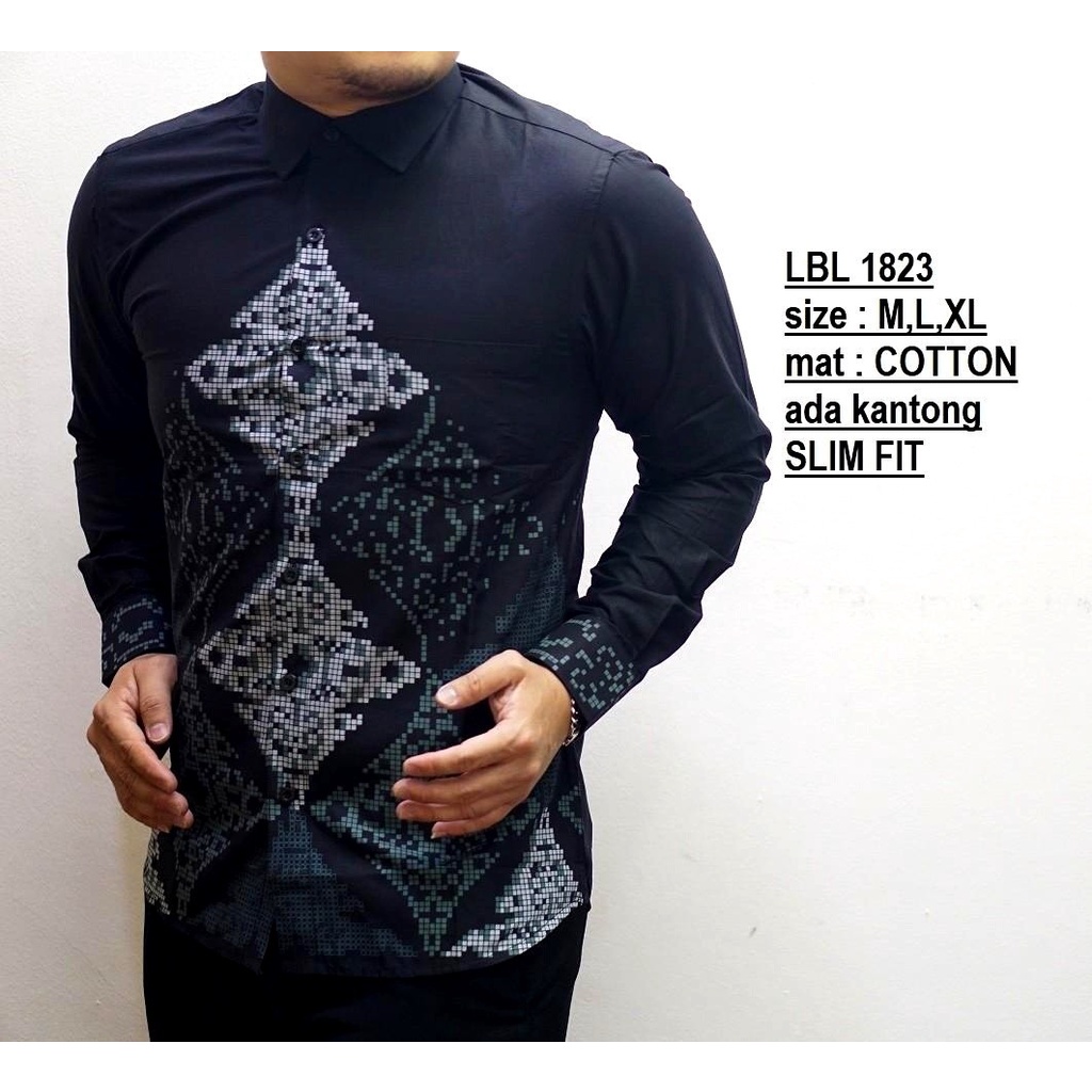 KEMEJA BATIK PRIA SLIM FIT BAJU BATIK PRIA SLIM FIT PREMIUM LBL1823