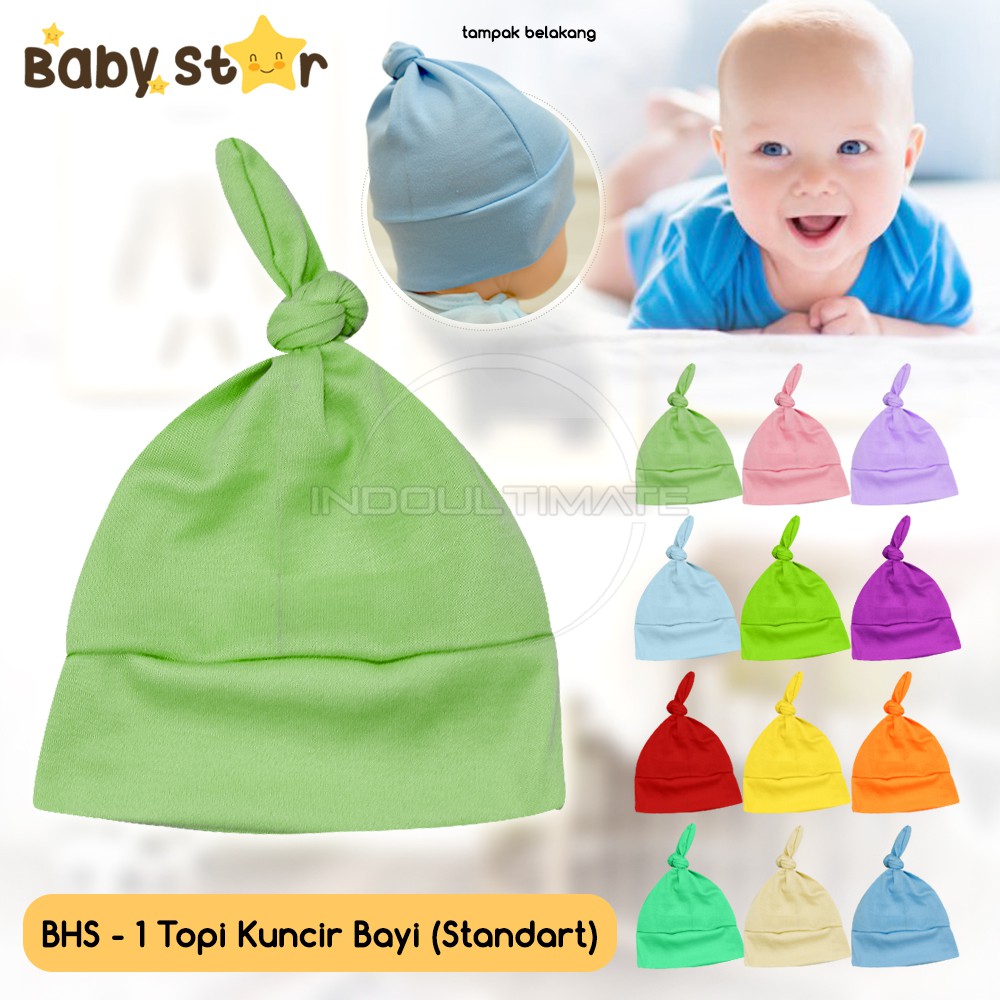 Topi Kupluk Bayi (0-12 Bulan)Baby Hat Newborn Pelindung Kepala Bayi Perlengkapan Bayi BHS-1