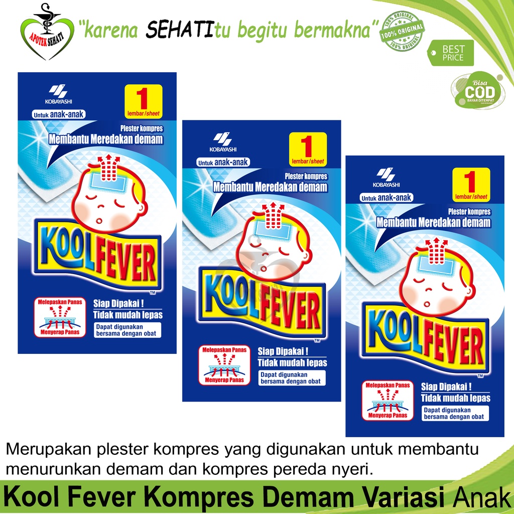 Kool Fever Plester Kompres Penurun Demam Anak Dewasa Bayi