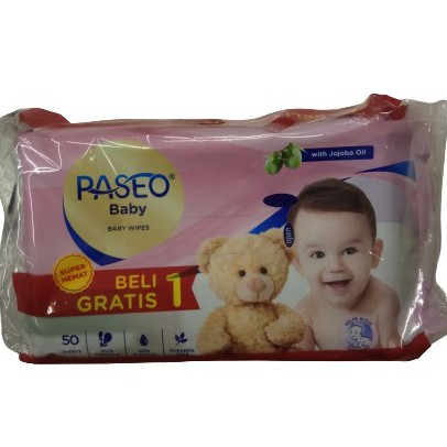 Paseo Baby Wipes Tissu Basah 50 Sheets