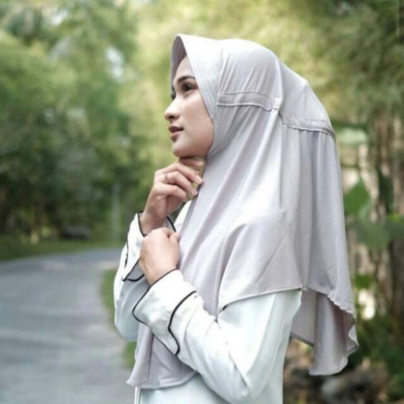 Kerudung Serut Jersey Polos / jilbab serut praktis