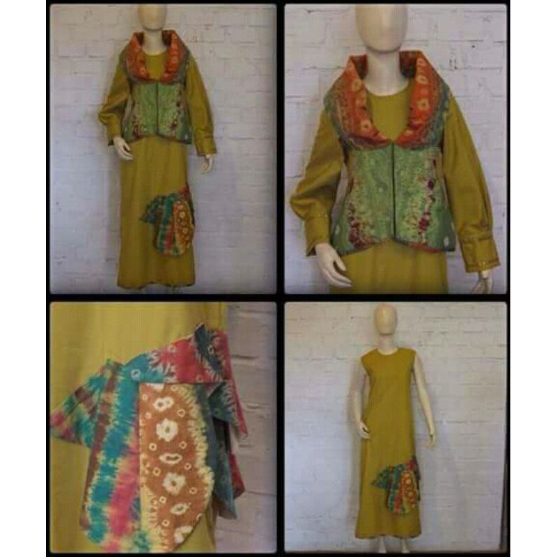 set Dress outer Batik jumputan by Pesona Palembang