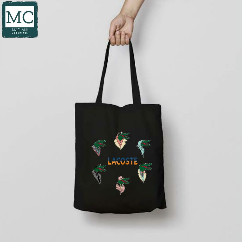 TOTE BAG LACOSTE LOGO TULISAN / TOTEBAG RESLETING HITAM / TOTEBAG BAND METAL / TAS JINJING / TOTEBAG