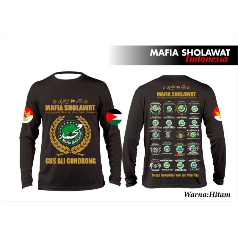 kaos mafia sholawat lengan panjang terbaru/ kaos santri/kaos mafis logo