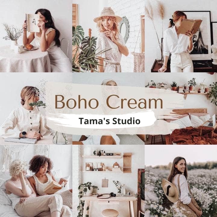 15Lightroom Preset Boho Cream Aesthetic (15 Preset) Mobile and Dekstop