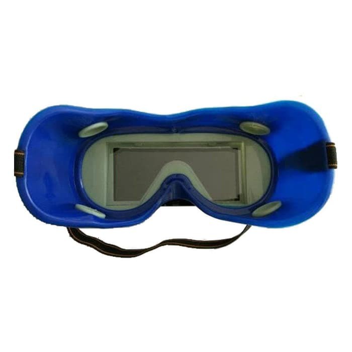 Kacamata Las Buka Tutup BIRU Kaca Mata Model Kotak Safety Welding Goggles Helm Glasses DIN Kedok Las