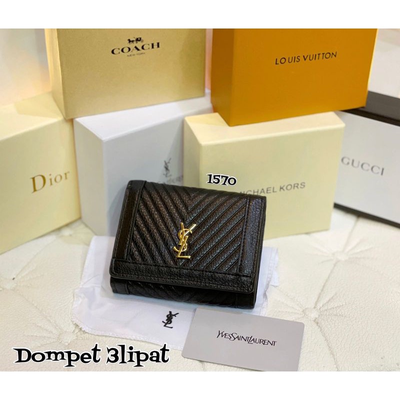 dompet lipat pendek fashion import, dompet 3lipat pendek free box