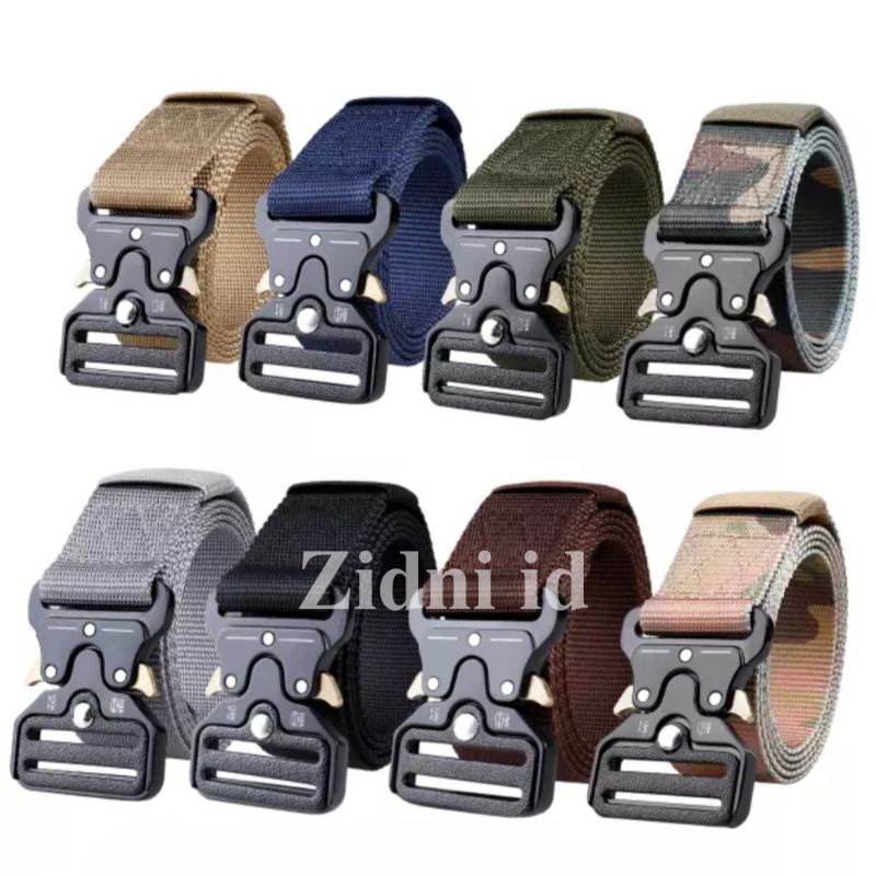 Ikat Pinggang Pria Kopel Tactical Military Gesper Outdoor Sabuk Kanvas Nylon Fast Unlock Buckle