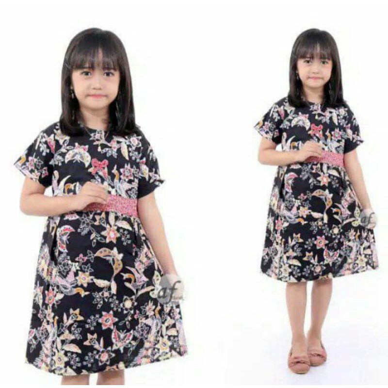 Dress batik Anak usia 2 sampai 10 Tahun - Motif batik bervariasi - batik Anak Harga ecer bisa COD