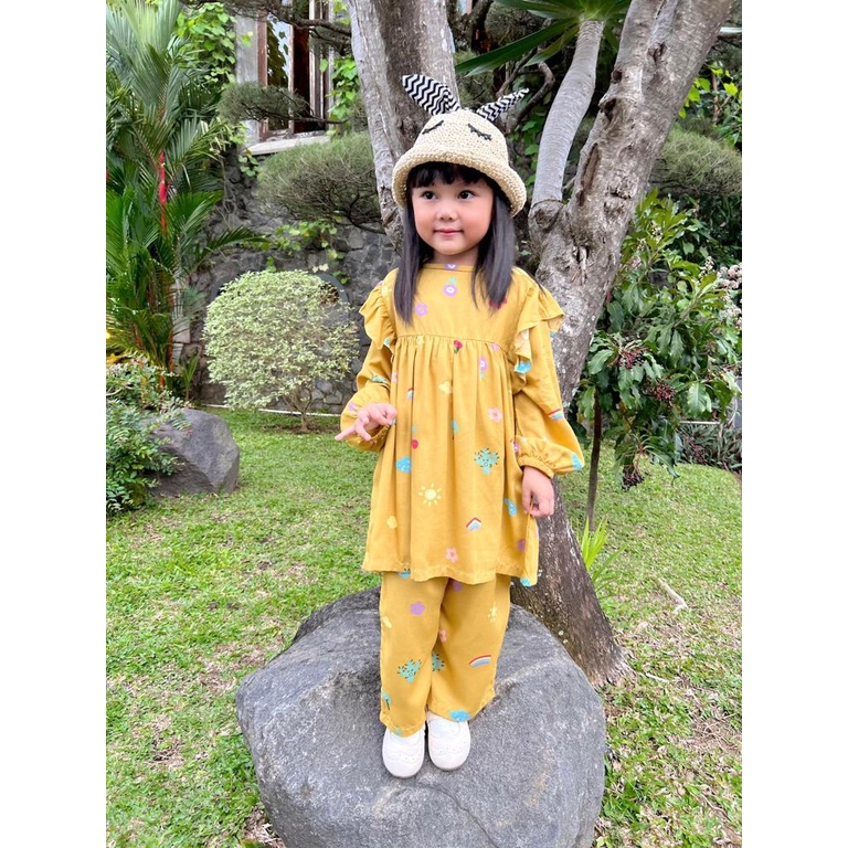 Setelan Rayon Anak Eliza Original Lucuna Baju Anak Perempuan Lengan Panjang Super Premuim Best Seller Terlaris Termurah