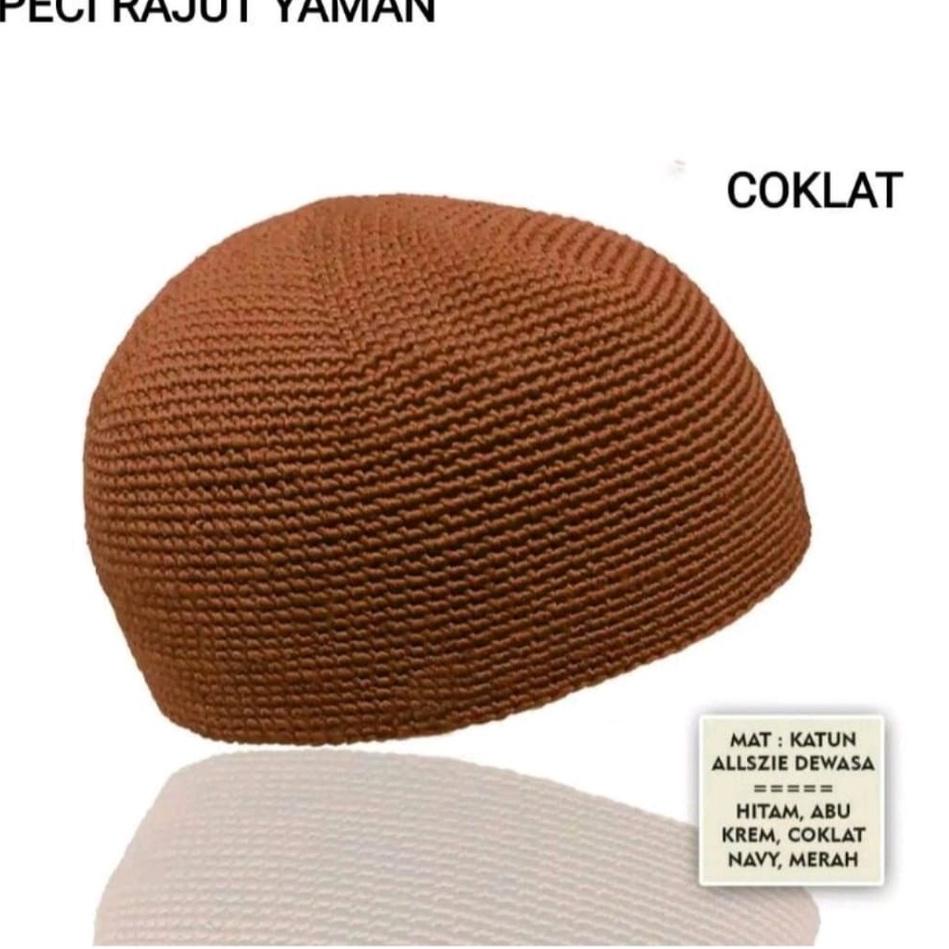 Kode6c6Bq-- MURAH  GROSIR PECI RAJUT YAMAN POLOS SUPER TEBAL IMPORT KOPIAH SONGKOK SULAM DEWASA HARG