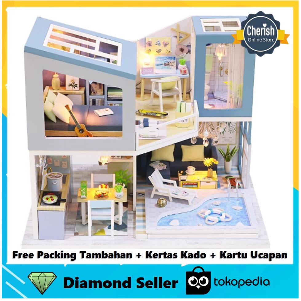 Miniatur Rumah DIY - House Wooden Furniture - Puzzle Interior - M910 - M915 - Miniature Dollhouse