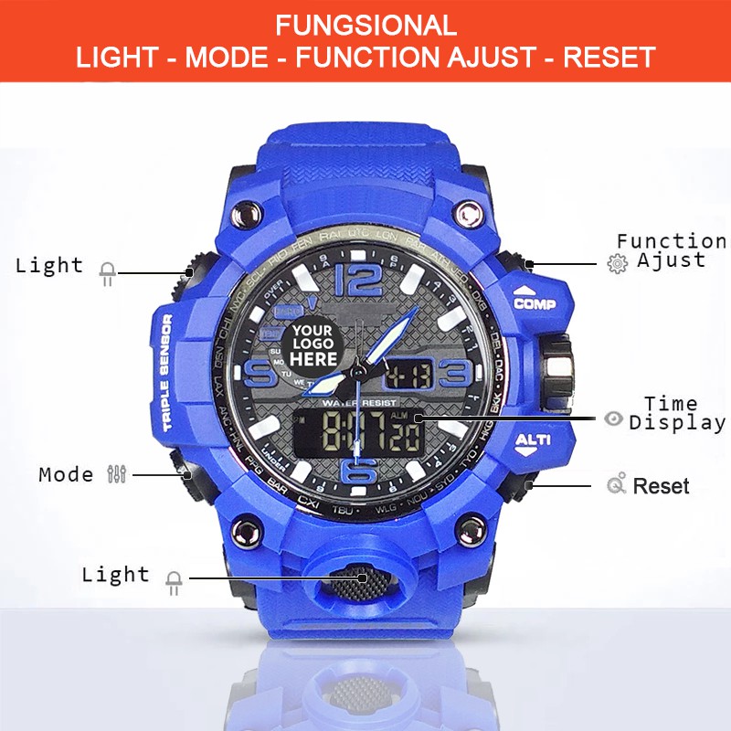 (Istimewa Bossque) Jam VALENTINO ROSSI 46 DT Full Biru (Exclusive)