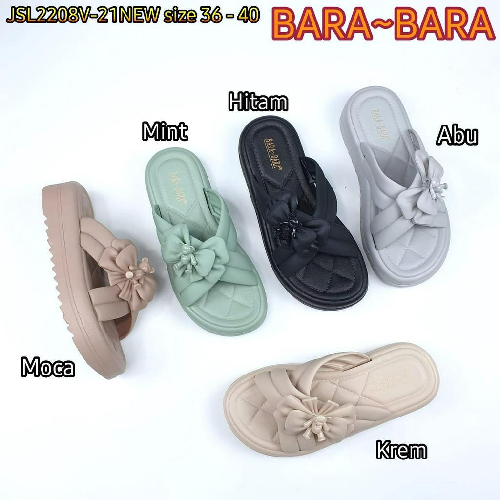 BARA BARA ORIGINAL jelly sandal karet empuk murah wanita selop import barabara cewek JSL2208V-21NEW