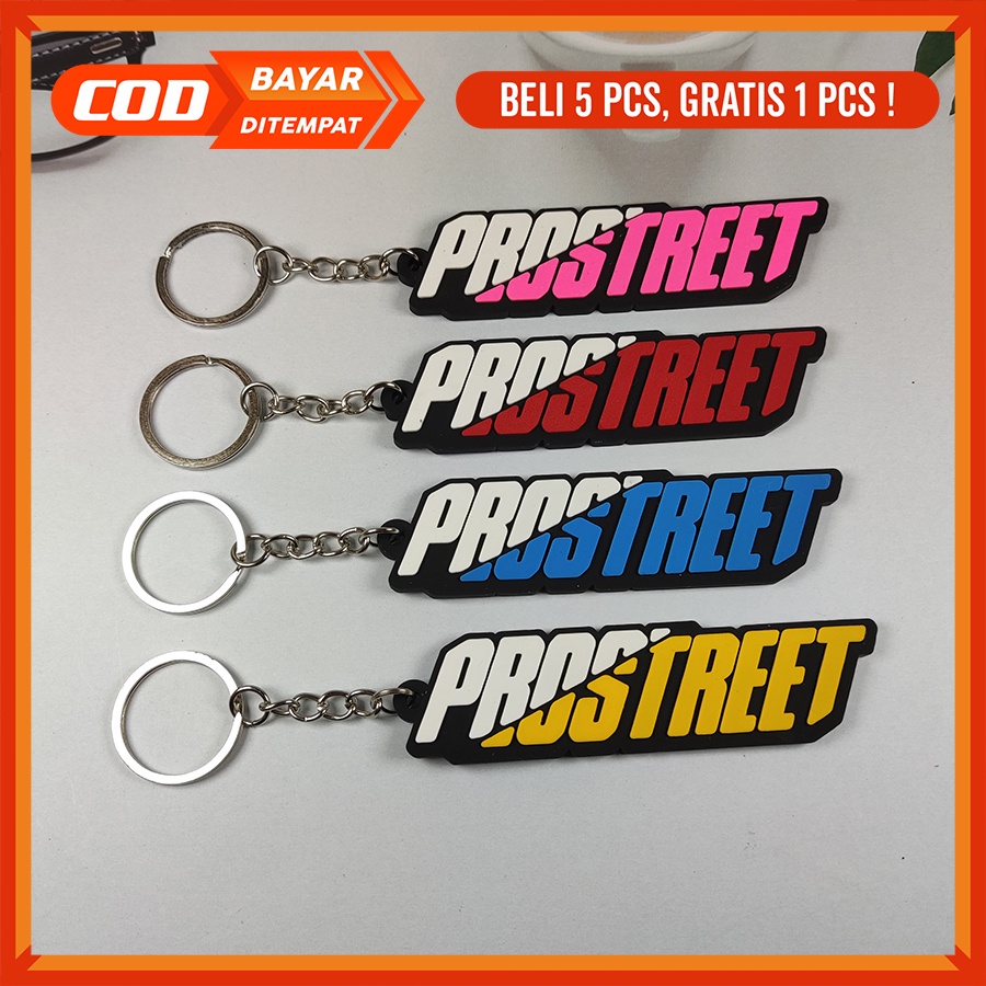 [BAYAR DITEMPAT] Gantungan Kunci karet Unik Motif Pro Street | Rubber keychain Prostreet | bandul Kunci Premium