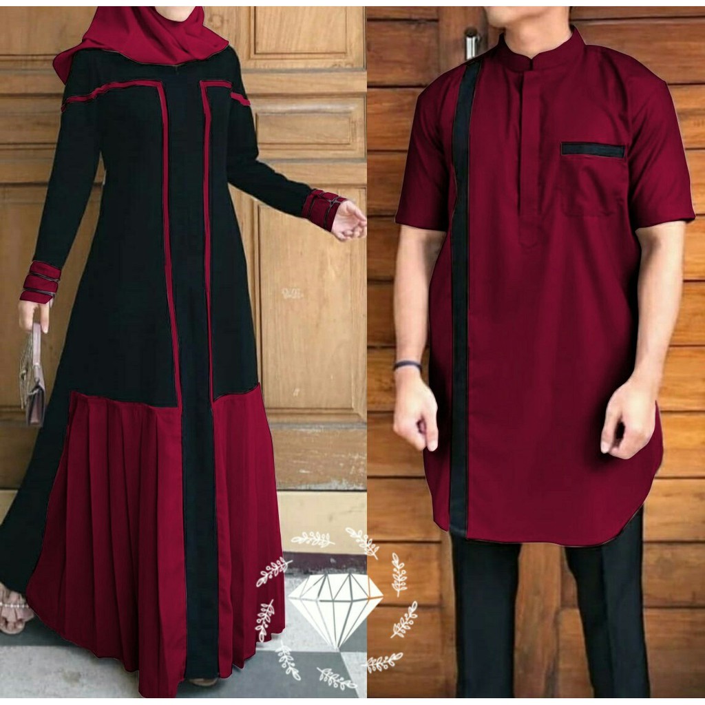 COUPLE KATAKITA | BAJU KOKO | GAMIS KATARINA ( BAJU KOKO DAN GAMIS DAPAT DI BELI TERPISAH )