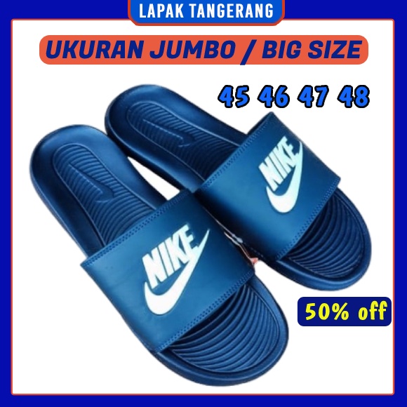 [Navy] Original 100% BIG SIZE Sendal Nike Victori One Ukuran JUMBO BESAR Sandal Pria Slop Slip On 44