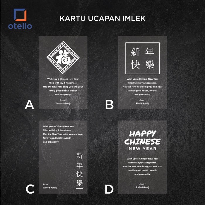 Kartu Ucapan Imlek Custom Greetings Card CNY Sincia Chinese New Year