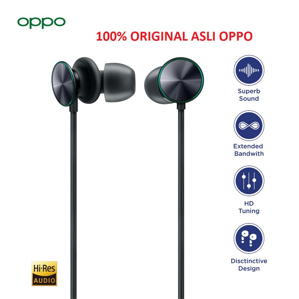 Headset OPPO Headset O-Fresh Stereo Earphones Hi-Res Audio MH151 Original 100%