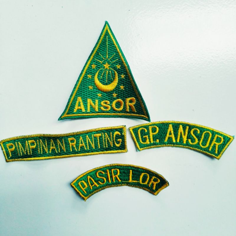 Atribut Ansor Bordir  Satu Set + Nama
