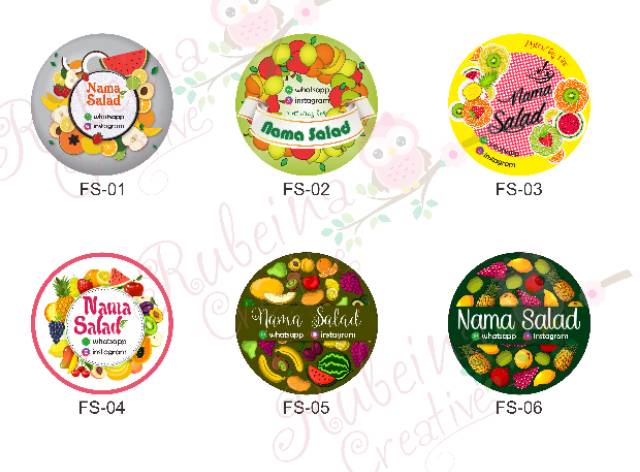 Paling Baru Stiker Salad Buah Bulat