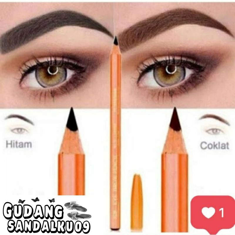 PROMO 12.12 BIGSALE PENSIL ALIS OREN ECER - Eyebrow Pencil Warna Hitam &amp; Coklat