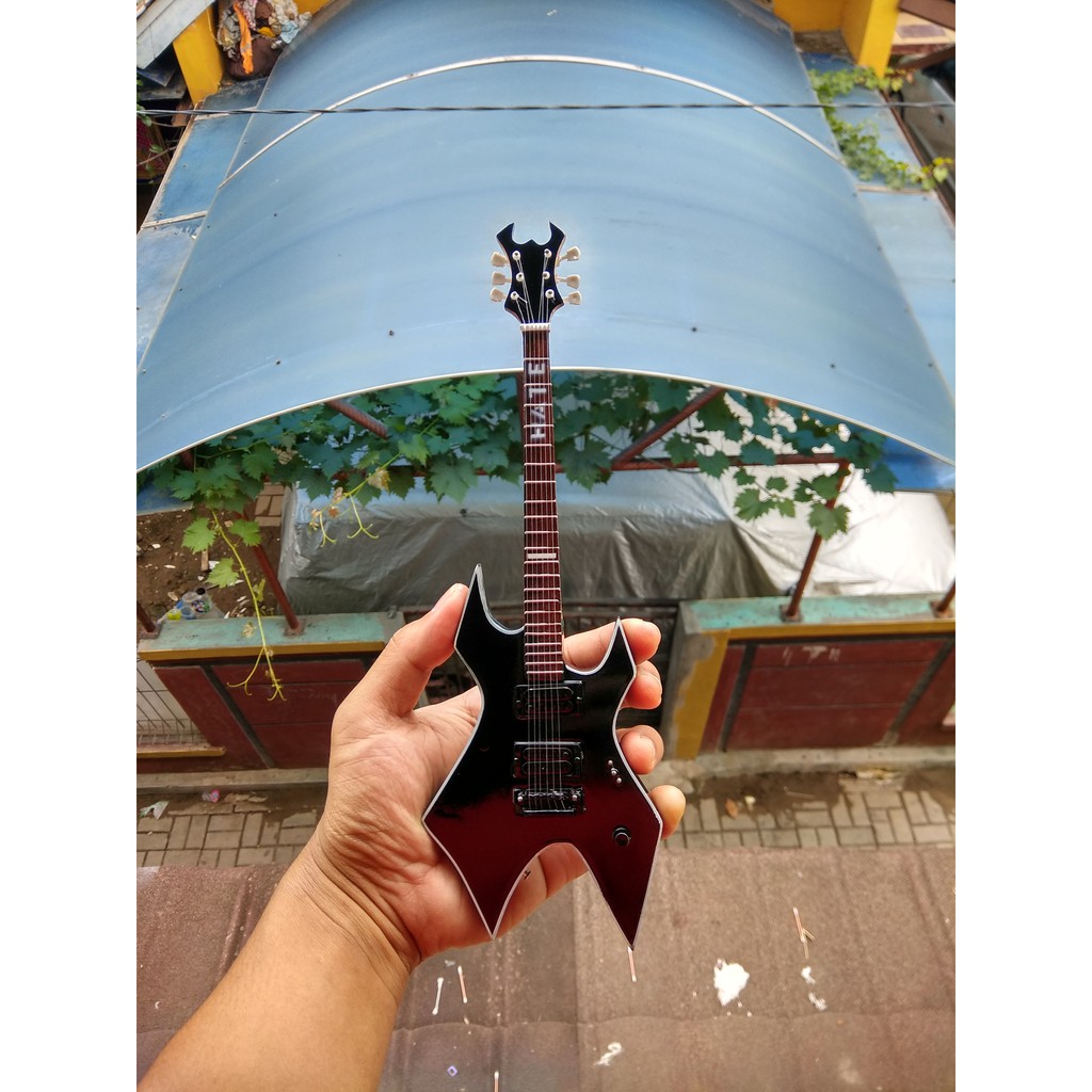 Miniatur Gitar BC Rich Warlock Black 'HATE' Mick Thomson Slipknot Signature