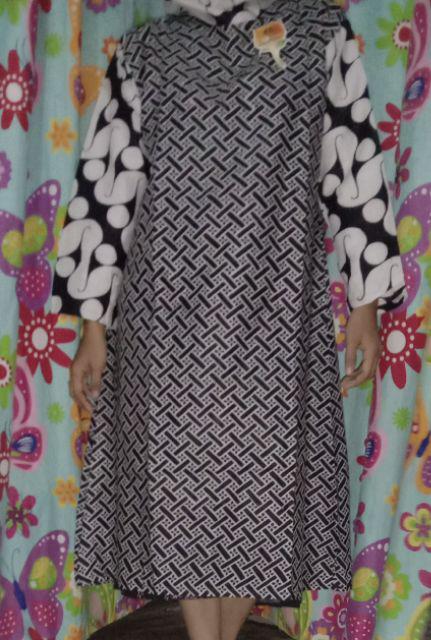 Tunic Santika Monochrome Kombi Tunik Batik Kerja Batik Kantor Seragaman Tunik Santika Monokrom