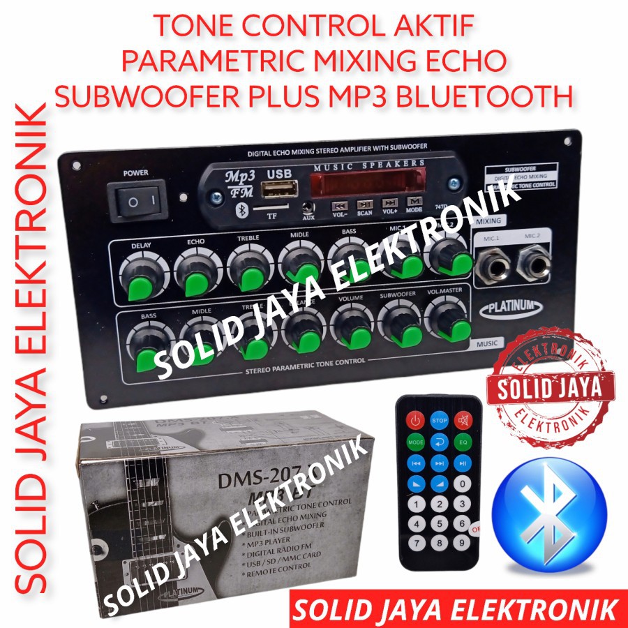 TONE CONTROL AKTIF MP3 BLUETOOTH DMS207 DMS-207.X BT TONE KONTROL MIXING MUSIK ACTIVE PARAMETRIC PARAMETRIK 3 TINGKAT DIGITAL ECHO MIC MIK SUB SUBWOOFER KARAOKE DMS-207 DMS207 DMS 207 PLUS PANEL MODUL MP3 PLAYER PLATINUM ASLI ORIGINAL