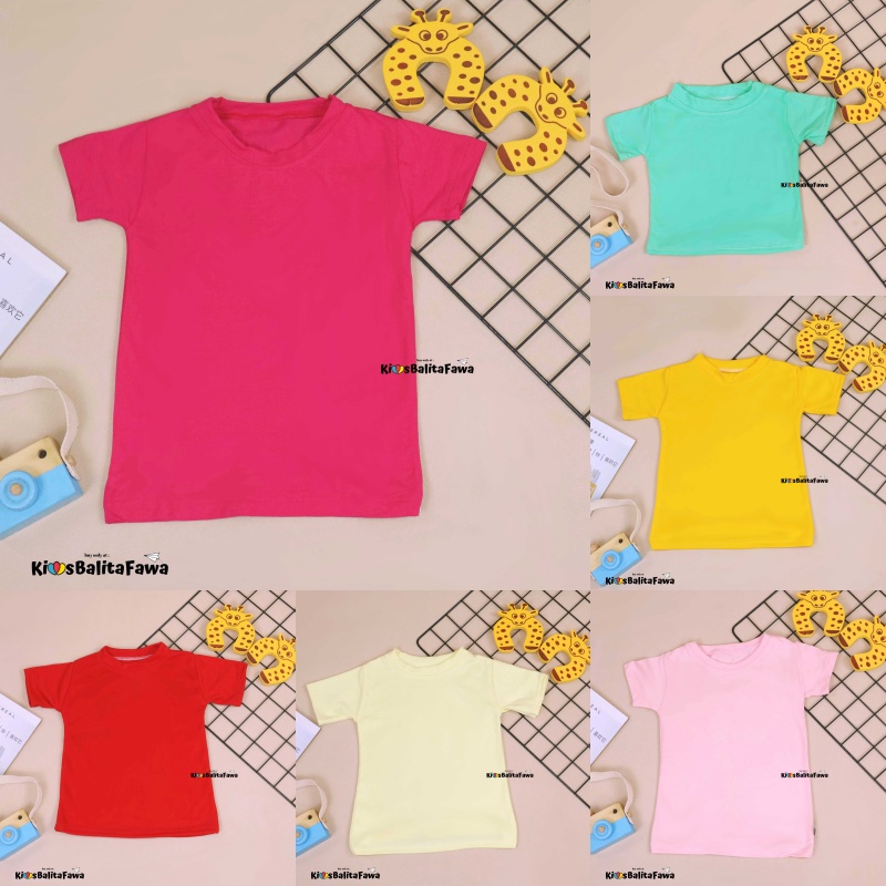 Kaos Isyana uk 1-6 Tahun / Kids T-Shirt Polos Lengan Pendek Cewek Kaos Anak Perempuan Baju Import