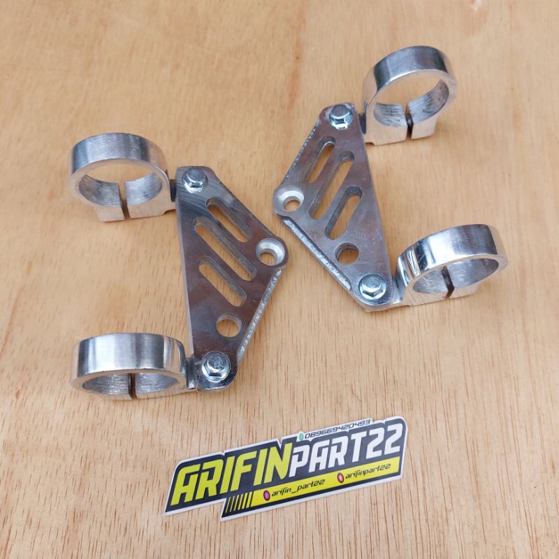 pangkon breket lampu depan cnc pesek pnp scorpio ninja r rr as 33