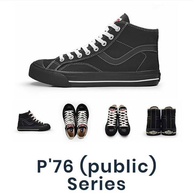Sepatu Ventela Public High Full Black