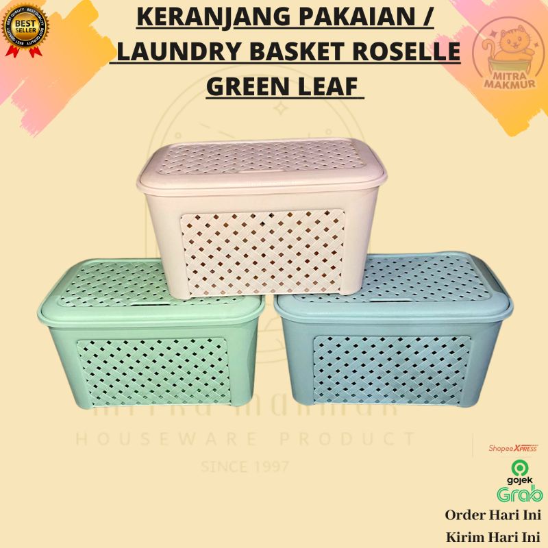 GREEN LEAF - ROSELLE 1531 / KERANJANG PAKAIAN KOTOR / LAUNDRY BASKET PERSEGI PANJANG