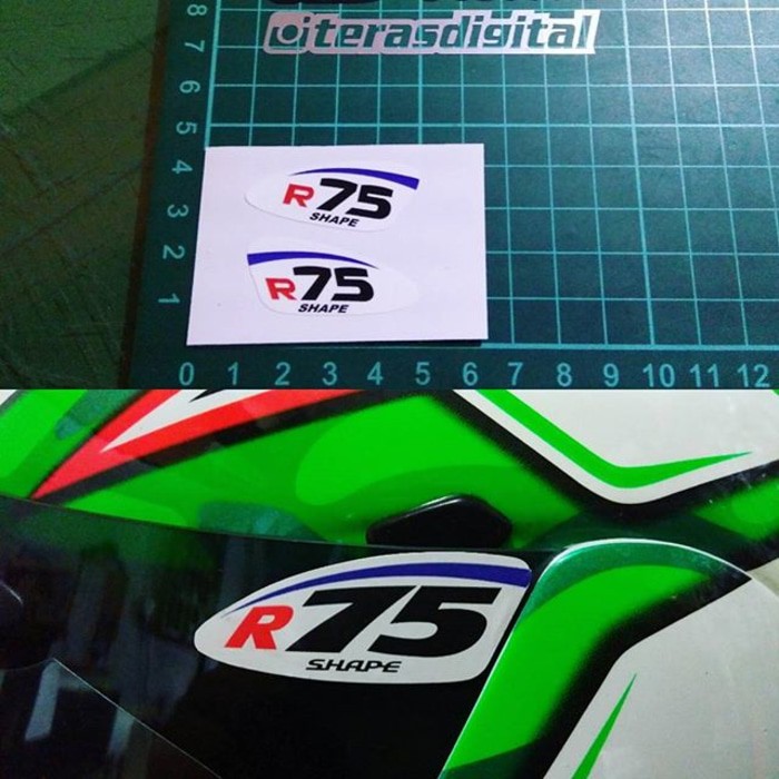 Print and cut sticker, R75 Shape ARAI SHOEI INK DLL