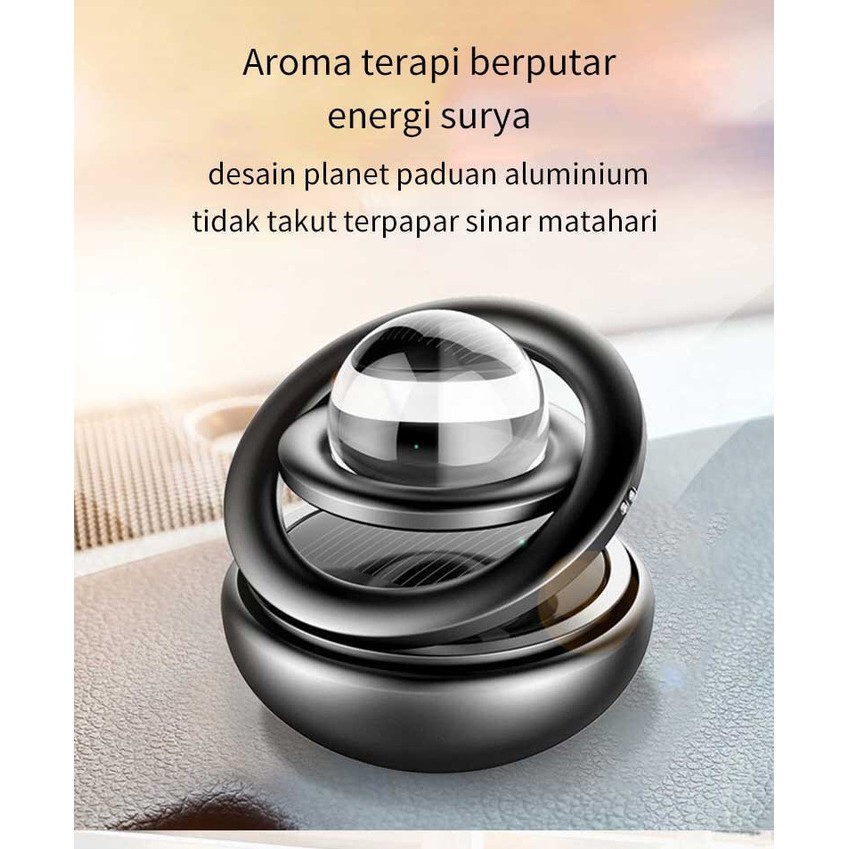 AROMA TERAPI BERPUTAR ENERGI SURYA (TOKOYUNIQ) PARFUM MOBIL BOLA MEWAH