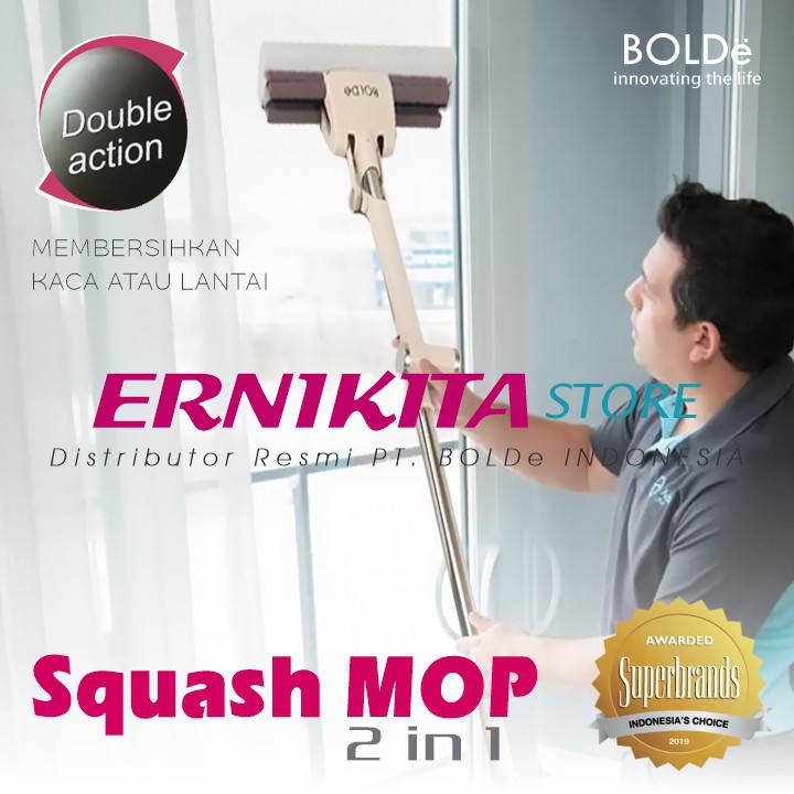 BOLDe SQUASH MOP 2 IN 1 - Alat Pel Modern Lantai dan Jendela