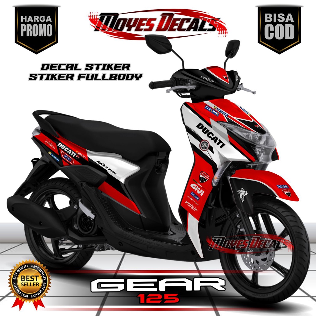 Striping Decal Stiker Yamaha Gear 125 full body - Decal Sticker Gear 125 Decal Sticker Yamaha Mio Gear 125 full body - Decal Stiker Yamaha Gear 125 Ducati