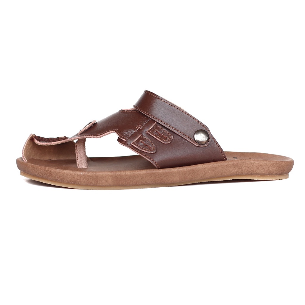 ABRHM LUCKY Sandal Slide Pria Sandal Selop Pria Kulit Asli Sandal Slop Cowok / Cowo Keren Kekinian