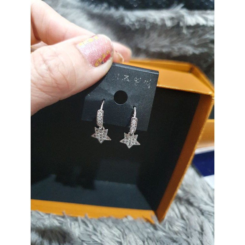 Anting Silver925 Premium Quality Anti karat anti alergi Earring Starling Silver mata kilau 8827