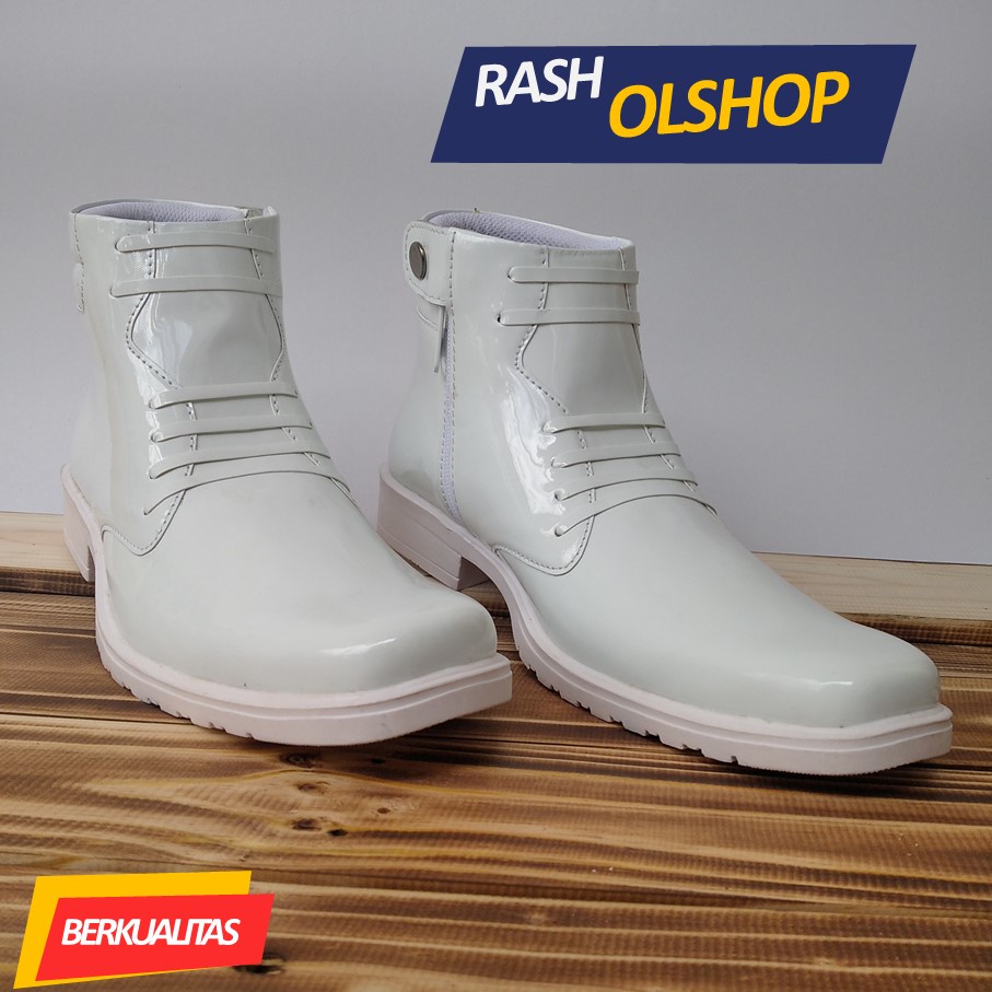 Sepatu Pdh Pria Putih sepatu dinas putih pria mengkilap