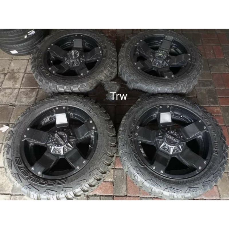 Velg Variasi pelek mobil Bekas MC Thomson Ring 20 Pcd 6x139 + M/T 275 55 r20 Buat Pajero Fortuner Hi