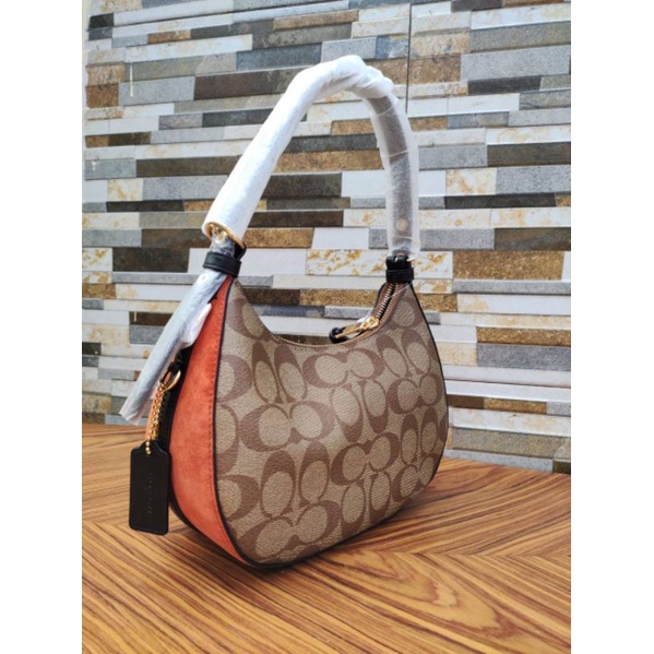 tas coach signature kleo hobo - khaki multi