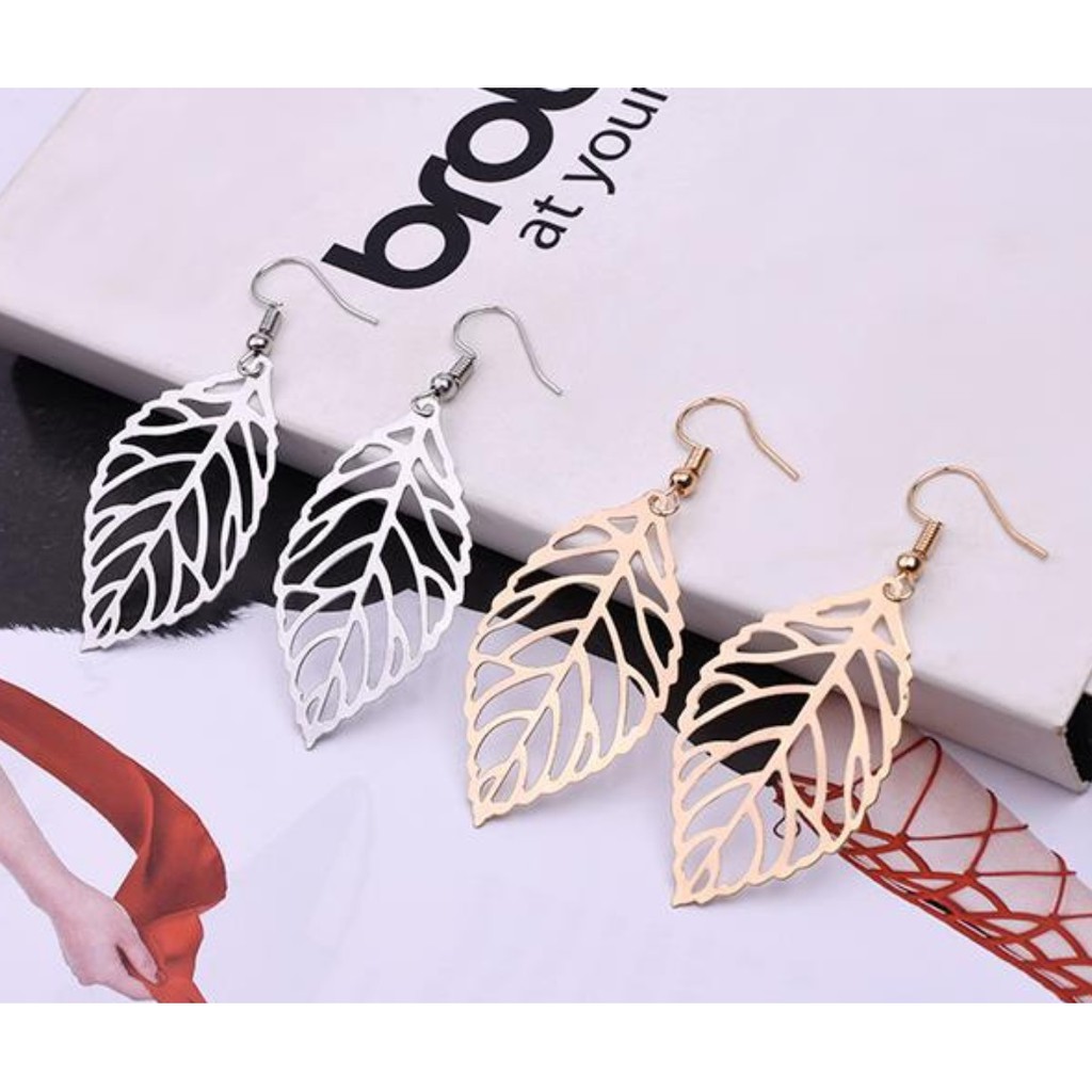 Anting Wanita Gantung B33 Big DAUN Women Hook Earrings Giwang Cantel Cewe Gaya Korea Fashion Earring