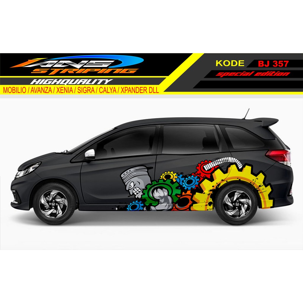 DECAL STICKER MOBIL MOBILIO / STIKER MOBILIO / STIKER VARIASI MOBIL / SETRIPING MOBIL GEAR