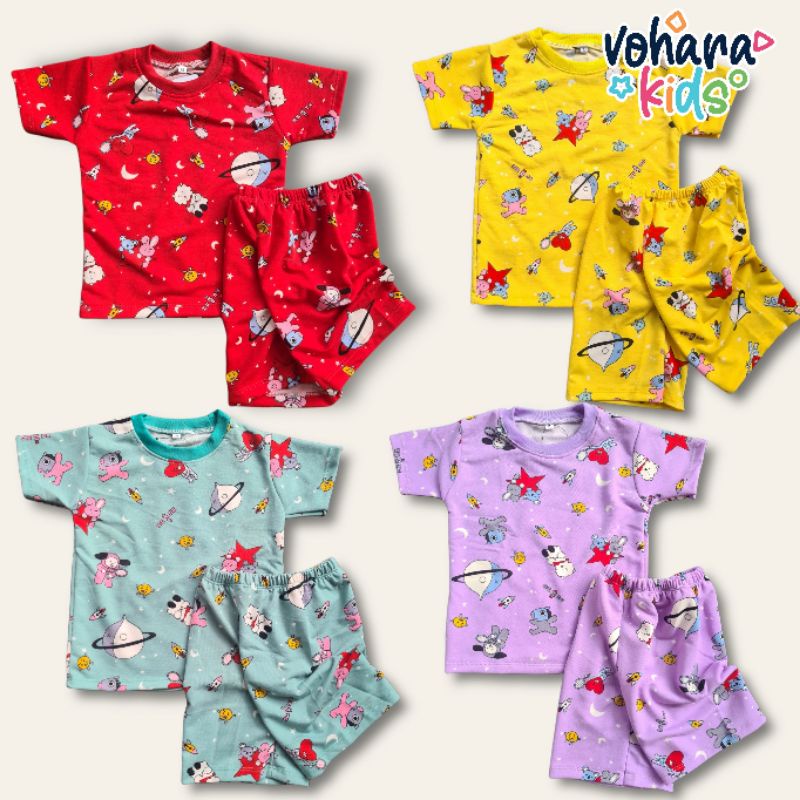 Set Baju Anak MIXUE BTS SERIES 2-7 tahun Setelan Anak Kekinian SETELAN BAJU PENDEK CELANA PENDEK Setelan Kaos Anak Mixue