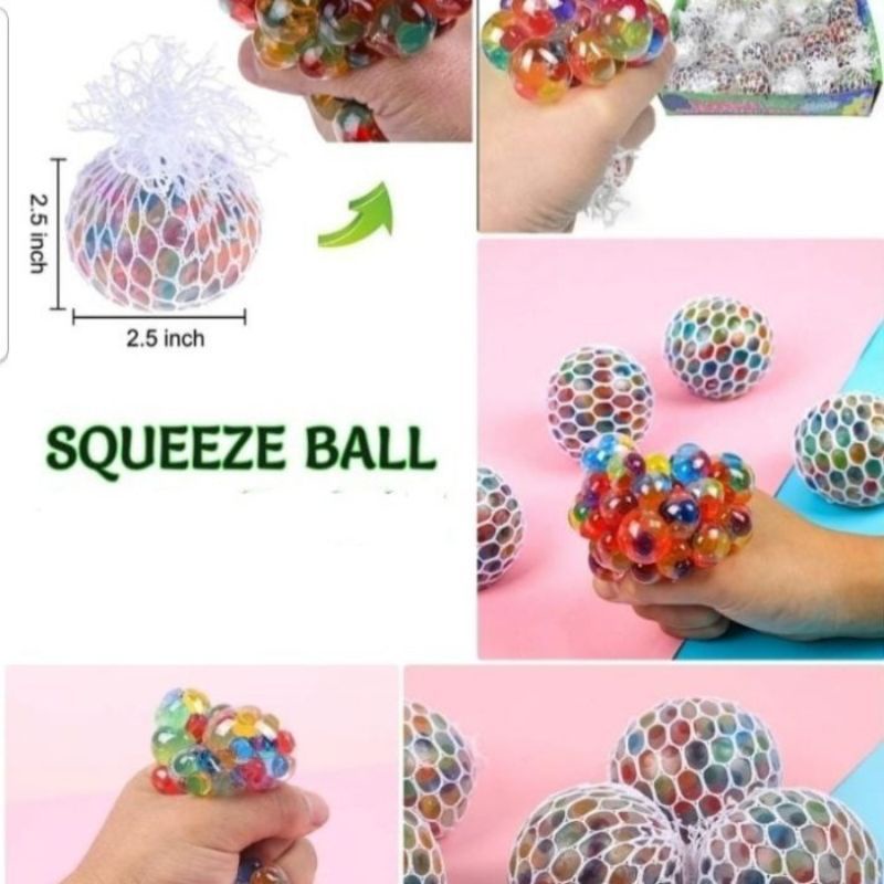 JG - COD - Squishy Rainbow Deluxe Mesh deluxe anti stress ball bola anggur Import mainan anak