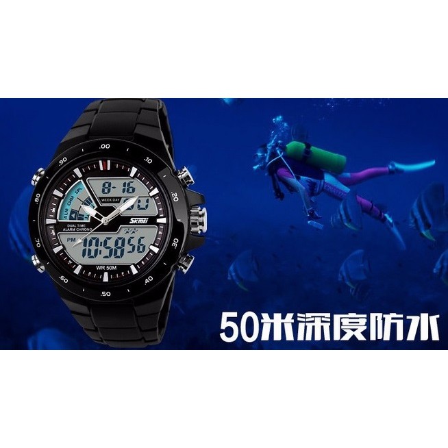 SKMEI Casio Men Sport LED Watch WR 50m - AD1016 - Black 1016